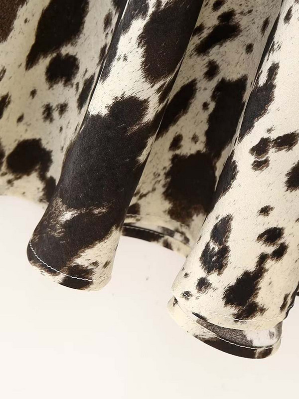 Moeloomade mustriga satiin midi seelik Naiste 2024 Suvine Leopard pikk seelik õhuke Rand Naiste alumine INKEO 4B006