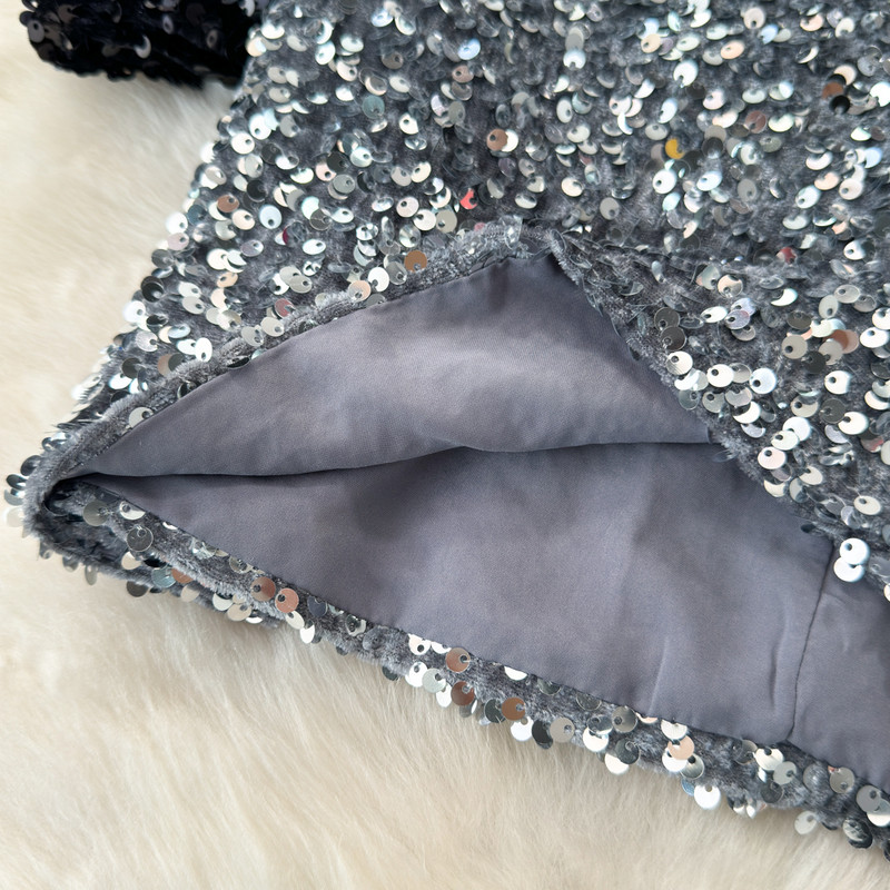 Korejske modne mini suknje Ženska šljokica Bling Odjeća visokog struka Ženska plašt suknja Ženska vintage tanka suknja Dropshipping