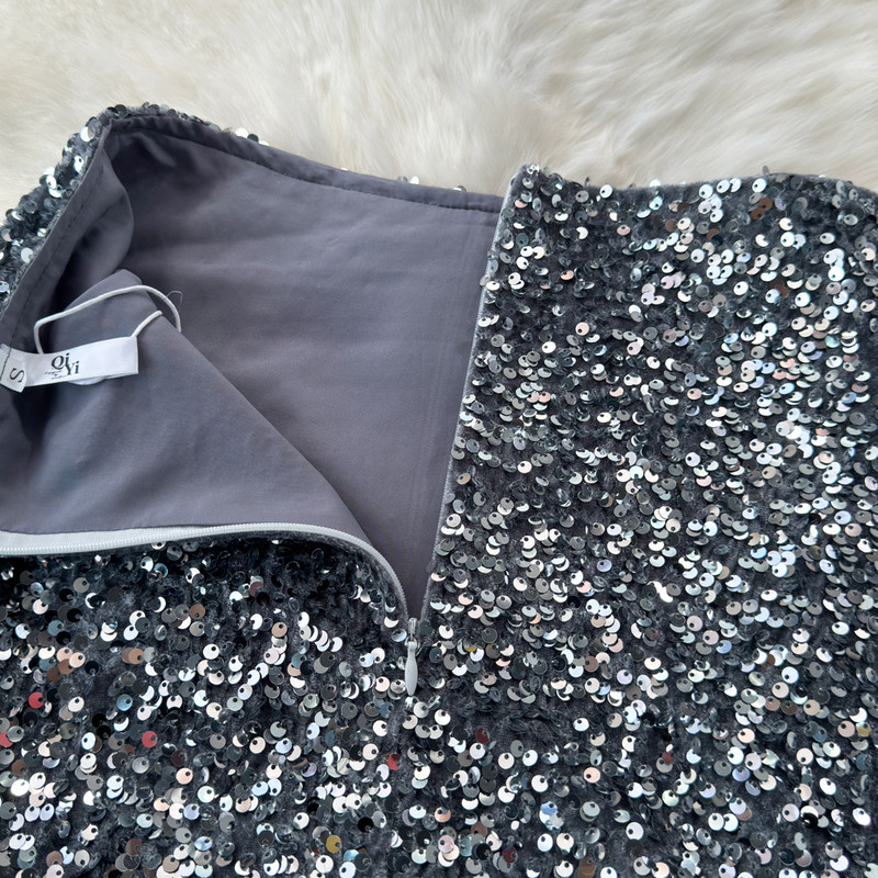 Korejske modne mini suknje Ženska šljokica Bling Odjeća visokog struka Ženska plašt suknja Ženska vintage tanka suknja Dropshipping