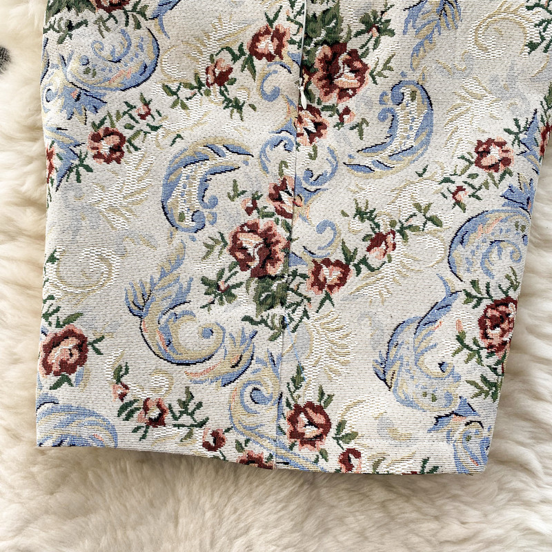 Francia elegáns hosszú szoknya női virágos hímzés A-vonalú magas derekú szoknya Faldas Ajustadas női elegáns őszi szoknya Dropship