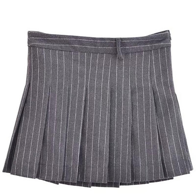 TRAF prugasta plisirana suknja Ženske suknje Jesen Zima Mini mješovita suknja srednjeg struka Elegantne dizajnerske suknje za zabave Ženske luksuzne