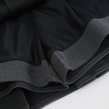 Плисирани мини поли с колан Дамска корейска модна черна пола с една линия с висока талия Пролет Лято Y2K Офис дамска плътна шикозна пола