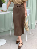 Alien Kitty Work Wear Split μακριές φούστες Γυναικείες μασίφ Καλοκαίρι 2024 Νέο Ψηλόμεσο Slim Chic κομψό Bodycon Office Lady Casual