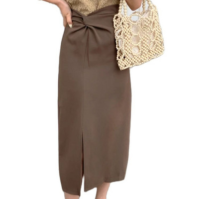 Alien Kitty Work Wear Split μακριές φούστες Γυναικείες μασίφ Καλοκαίρι 2024 Νέο Ψηλόμεσο Slim Chic κομψό Bodycon Office Lady Casual