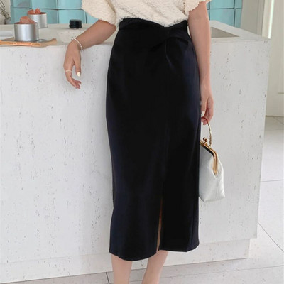 Alien Kitty Work Wear Split μακριές φούστες Γυναικείες μασίφ Καλοκαίρι 2024 Νέο Ψηλόμεσο Slim Chic κομψό Bodycon Office Lady Casual