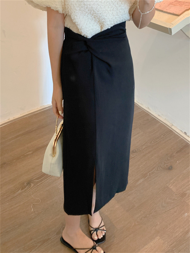 Alien Kitty Work Wear Split μακριές φούστες Γυναικείες μασίφ Καλοκαίρι 2024 Νέο Ψηλόμεσο Slim Chic κομψό Bodycon Office Lady Casual