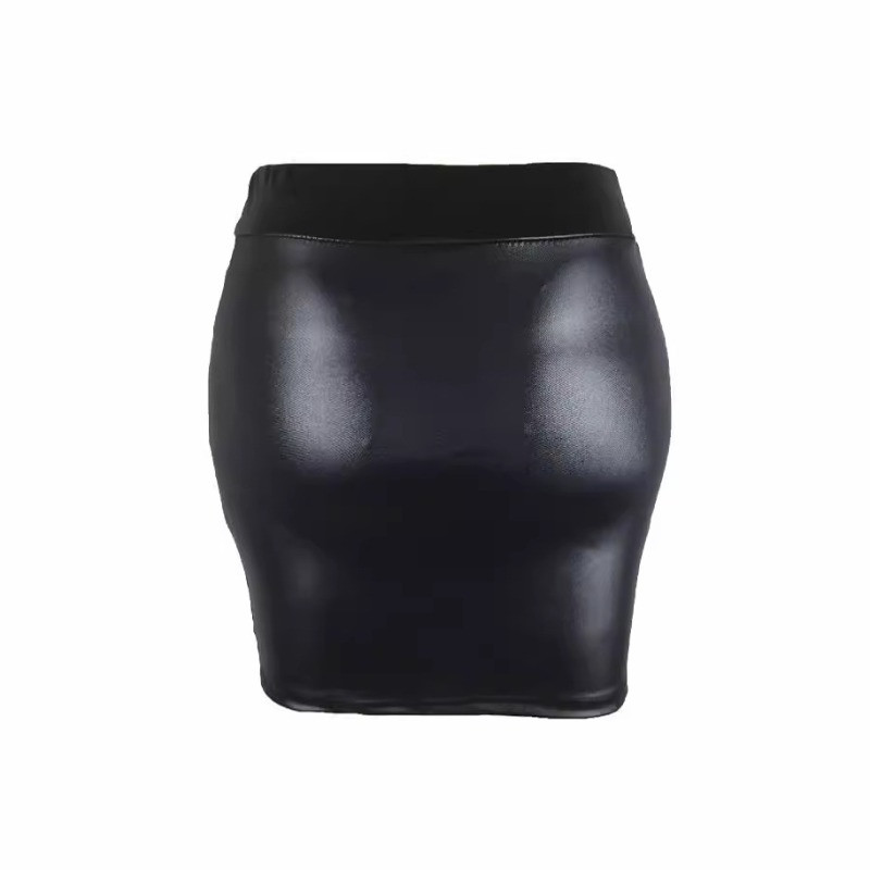 Jednobojne ležerne kratke suknje s omotanim bokovima za žene Ljeto 2024. Seksi ženska kožna mini suknja visokog struka Ženska uska suknja Steet