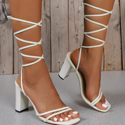 Vasaras jauna mode Sieviešu augstpapēžu kurpes kristāla sandales Masīvas kāzu biezas augstpapēžu kurpes Elegantas seksīgas kurpes ar potīšu siksnu