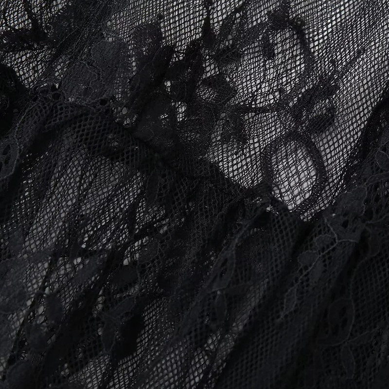 TRAF Mrežasta crna suknja Ženska suknja Ljeto 2024 Midi prozirna duga suknja od tila Gotičke suknje Luksuzne elegantne ženske suknje