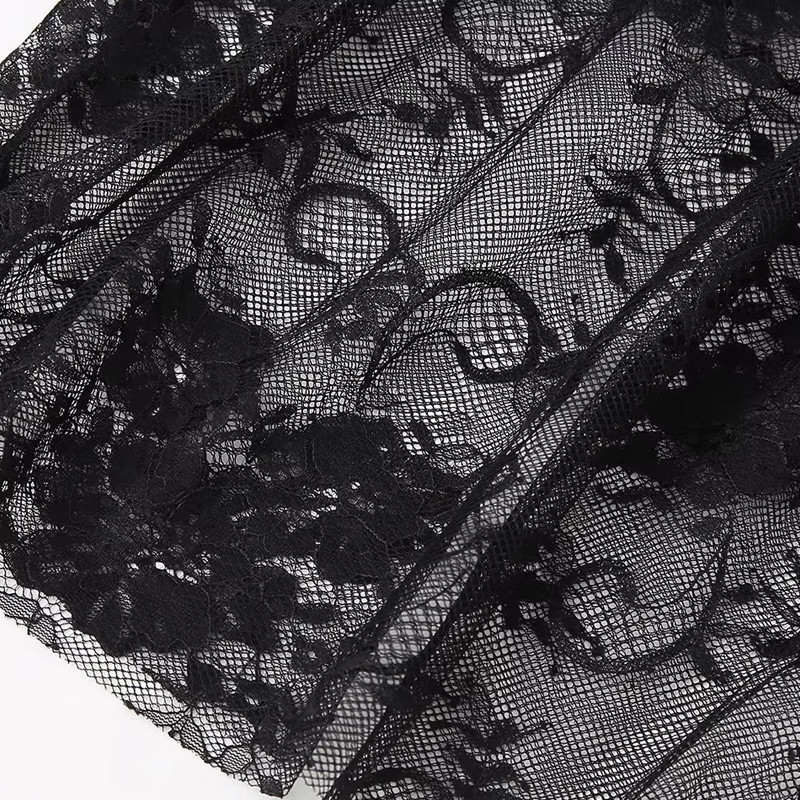 TRAF Mrežasta crna suknja Ženska suknja Ljeto 2024 Midi prozirna duga suknja od tila Gotičke suknje Luksuzne elegantne ženske suknje