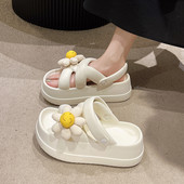 Ženske cipele 2023. Ženske sandale na natikače Visoke vodootporne ravne platforme s ležernim papučama Žensko cvijeće Slatke sandale Ženske