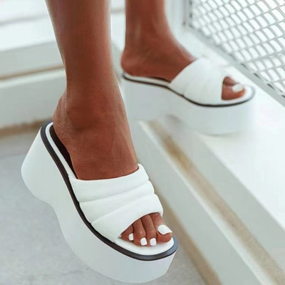 Mărimea 35-43 Sandale de vară cu platformă nou-nouțe pentru damă, la modă Pane solide, cu tocuri înalte, papuci pentru femei, ocazional, pentru petrecere, papuci pentru femei.