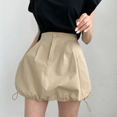 DEEPTOWN korejska suknja s mjehurićima Ženska ulična odjeća visokog struka A-kroja s uzicama s velikim džepovima Vintage Mini Cargo suknja Ljeto, ležerno