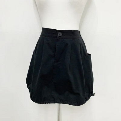 DEEPTOWN korejska suknja s mjehurićima Ženska ulična odjeća visokog struka A-kroja s uzicama s velikim džepovima Vintage Mini Cargo suknja Ljeto, ležerno