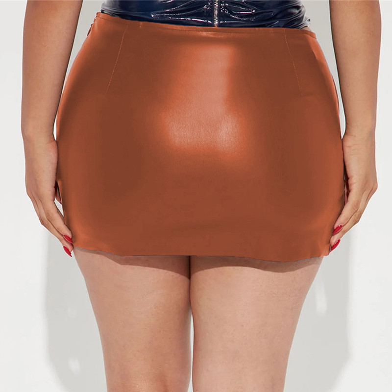 2XL pesusõrmus õõnsaga naiste miniseelikud Bodycon kunstnahast madala vöökohaga lõhestatud lateksseelikud Eksootilised seksikad kostüümid Öörõivad