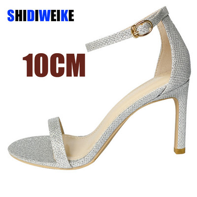 Női nyitott lábujj bokapánt tűsarkú ruha szandál Elegáns esküvői participő Pumpák magassarkú nyári klasszikus szexi pumpák