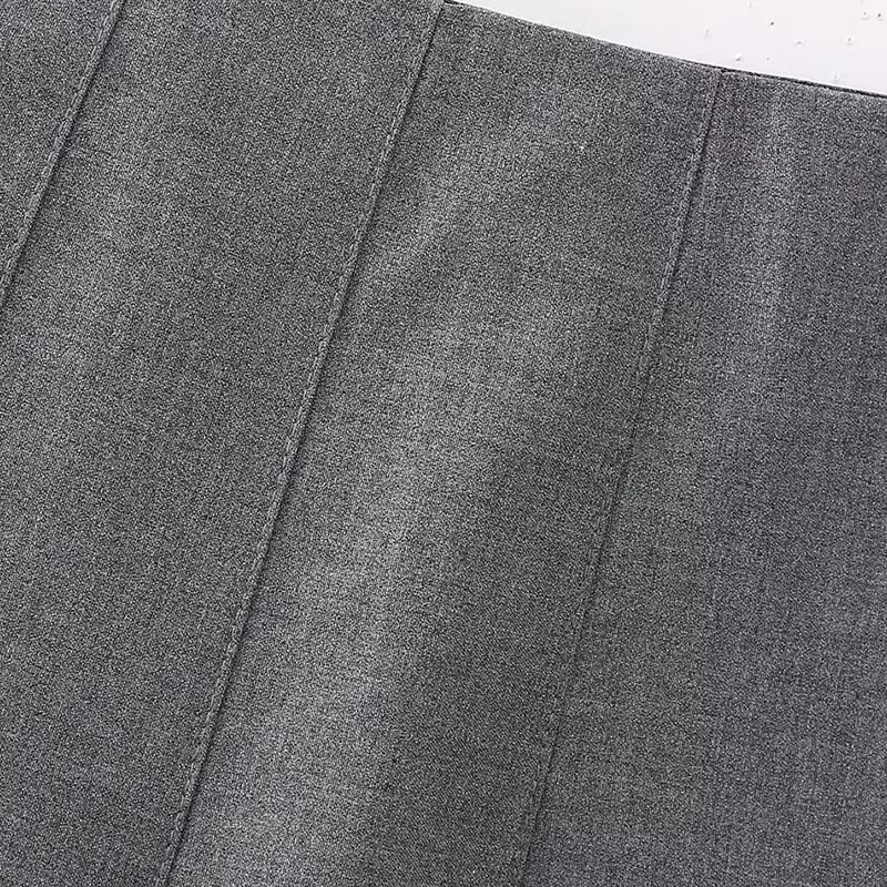 TRAF hajtogatott szürke szoknya divatos női szoknyák tavaszi nyár mini közép derék rövid szoknya Koreai stílusú szoknyák Elegáns közösségi szoknya