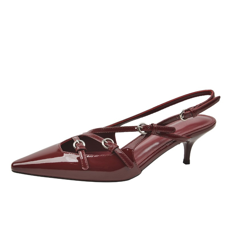 Uued moodsad naiste 2024. aasta sandaalid 2024. aasta suve naiste punased pumbad Seksika terava varbaga õhukesed kontsad Pulmapeokingad Sandalias De Mujer