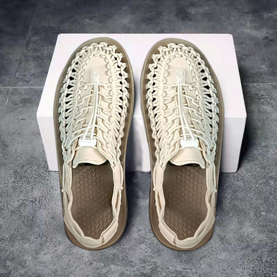 Meeste Gladiaatorsandaalid Suvised Kvaliteetsed Käsitsi Kootud Meestekingad Sisselibistatavad vabaaja Rannasandaalid Meeste Sandaalid Lamedad tossud