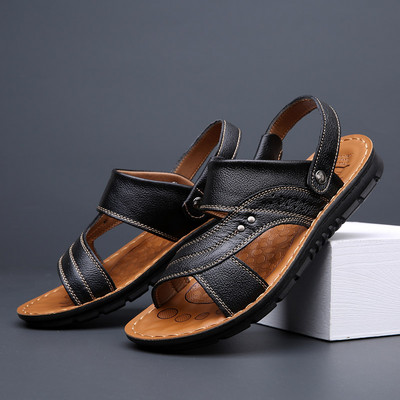 Nove modne vintage muške cipele od goveđe kože potplat za masažu mekane prozračne ležerne ravne cipele ljetne sandale za plažu papuče japanke