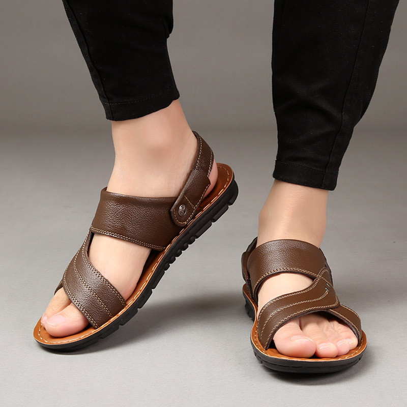 Nove modne vintage muške cipele od goveđe kože potplat za masažu mekane prozračne ležerne ravne cipele ljetne sandale za plažu papuče japanke