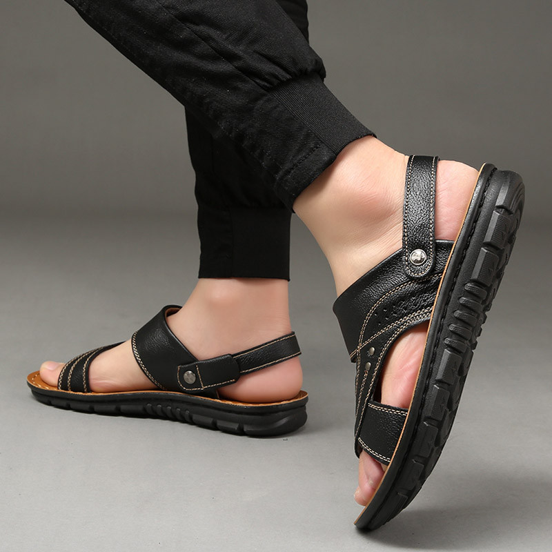 Nove modne vintage muške cipele od goveđe kože potplat za masažu mekane prozračne ležerne ravne cipele ljetne sandale za plažu papuče japanke