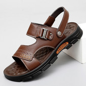 Valódi bőr férfi szandálok Nyári cipők férfi szandálok Luxus Designer Slides férfiak Strandszandálok сандали для мальчика