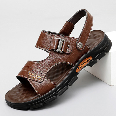 Valódi bőr férfi szandálok Nyári cipők férfi szandálok Luxus Designer Slides férfiak Strandszandálok сандали для мальчика