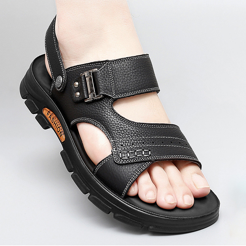 Valódi bőr férfi szandálok Nyári cipők férfi szandálok Luxus Designer Slides férfiak Strandszandálok сандали для мальчика