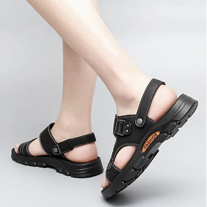 Valódi bőr férfi szandálok Nyári cipők férfi szandálok Luxus Designer Slides férfiak Strandszandálok сандали для мальчика