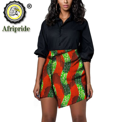 Aafrika trükisega lühikesed miniseelikud naiste suvised volangidega kõrge vöökohaga seelikud Naiste tänavarõivad õhukese põhjaga Aafrika riided S2127006
