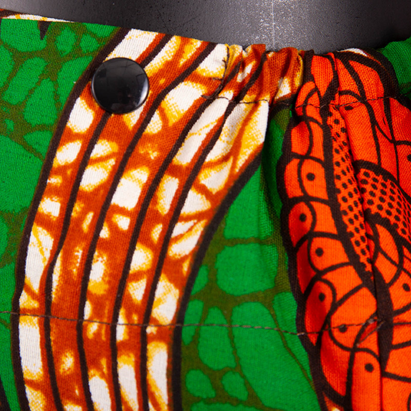 Aafrika trükisega lühikesed miniseelikud naiste suvised volangidega kõrge vöökohaga seelikud Naiste tänavarõivad õhukese põhjaga Aafrika riided S2127006