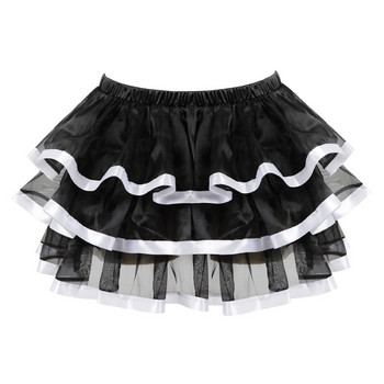 Дамска многопластова секси раирана мини плисирана пола Showgirl Party Mesh Tulle Dance Tutu Skirts Съвпадаща корсетна пола Плюс размер S-6XL