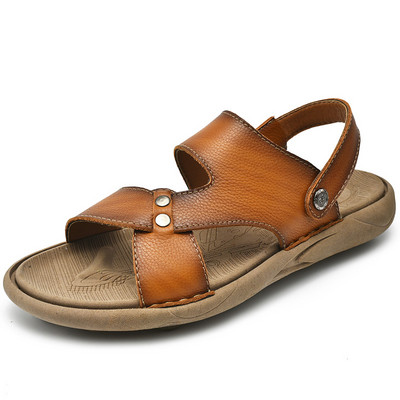 Marka muške kožne muške sandale za vanjske aktivnosti od meke goveđe kože sandale za muškarce ljetne prozračne muške sandale za vanjske uvjete isporuke muške papuče