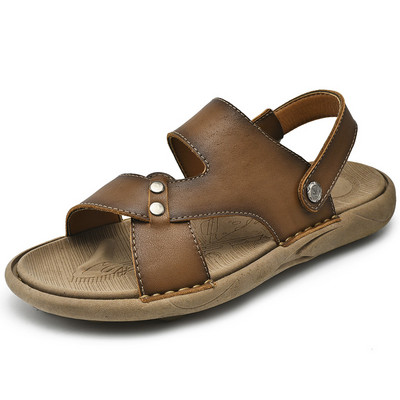 Marka muške kožne muške sandale za vanjske aktivnosti od meke goveđe kože sandale za muškarce ljetne prozračne muške sandale za vanjske uvjete isporuke muške papuče