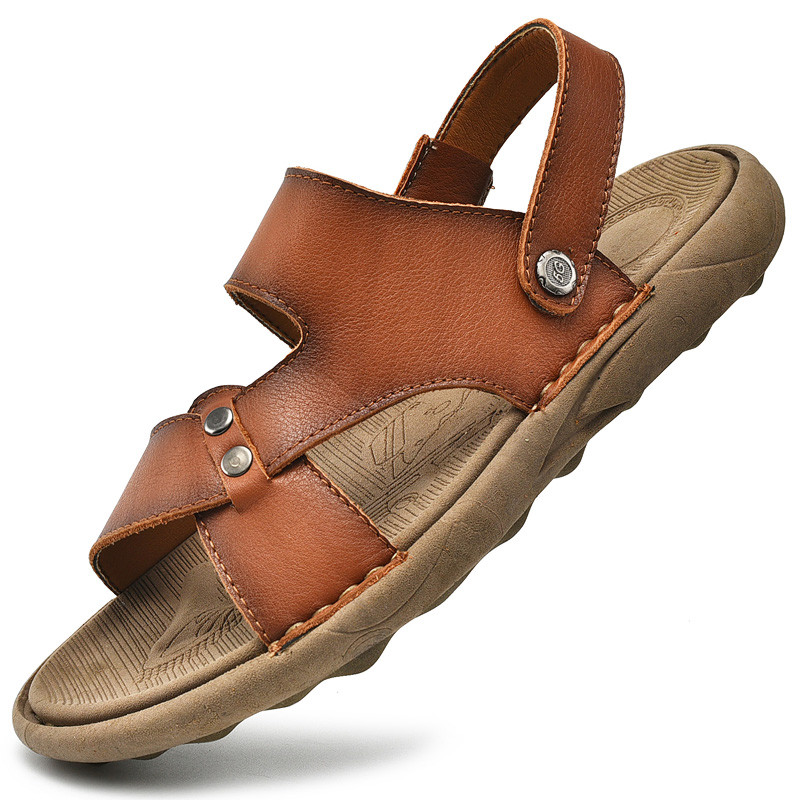 Marka muške kožne muške sandale za vanjske aktivnosti od meke goveđe kože sandale za muškarce ljetne prozračne muške sandale za vanjske uvjete isporuke muške papuče