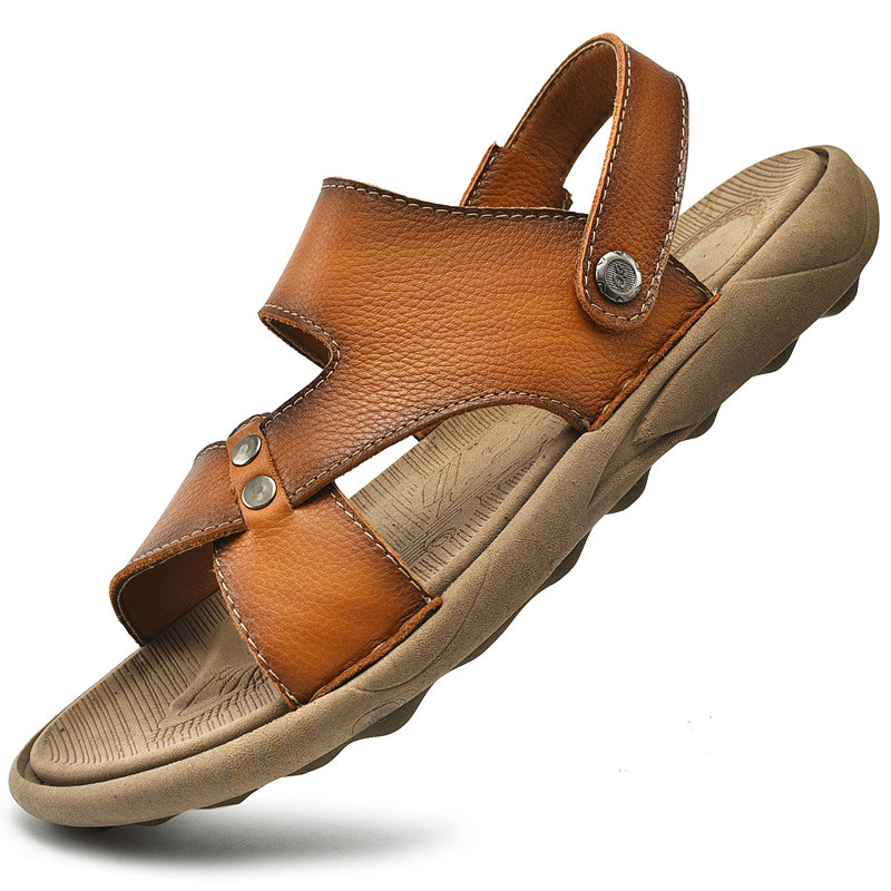 Marka muške kožne muške sandale za vanjske aktivnosti od meke goveđe kože sandale za muškarce ljetne prozračne muške sandale za vanjske uvjete isporuke muške papuče