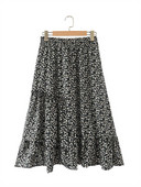 Odjeća veće veličine za ljetnu suknju, elastični struk, asimetrični šavovi, kišobran suknja s cvjetnim uzorkom, velika donja suknja