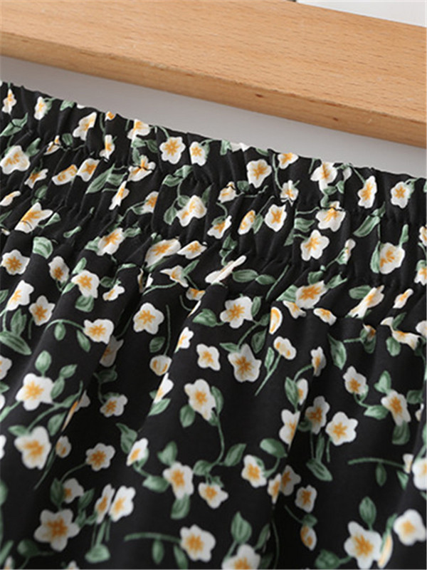 Odjeća veće veličine za ljetnu suknju, elastični struk, asimetrični šavovi, kišobran suknja s cvjetnim uzorkom, velika donja suknja