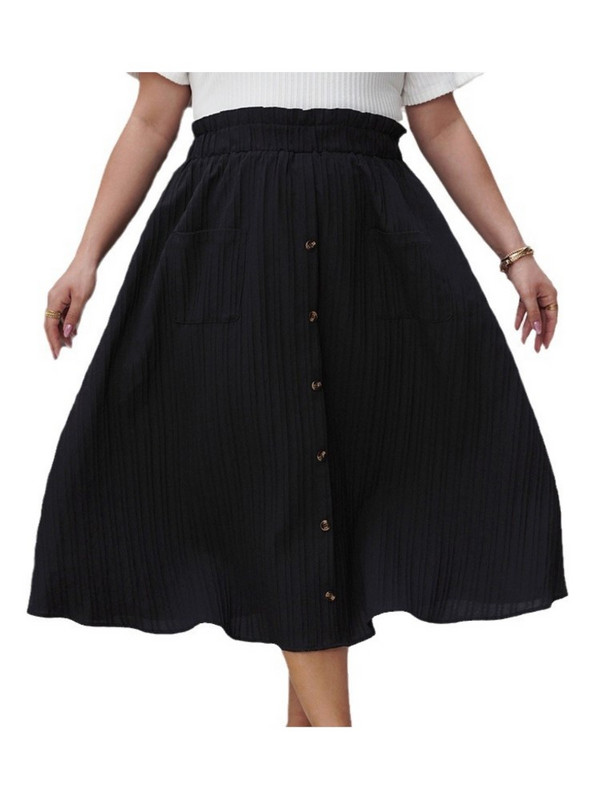 Nagy méretű nyári Midi szoknyák Női Elegáns Divatos Rugalmas Magas Derék Fodor Redős Női Szoknyák Alkalmi bő női szoknyák