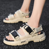 Nyári szandál Férfi vastag talp csúszásmentes kültéri horoghurok papucs puha talp strand alkalmi cipő beltéri, tartós nyitott orr