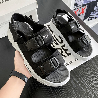 Nyári szandál Férfi vastag talp csúszásmentes kültéri horoghurok papucs puha talp strand alkalmi cipő beltéri, tartós nyitott orr