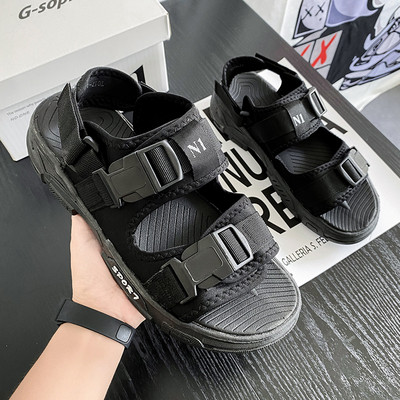 Nyári szandál Férfi vastag talp csúszásmentes kültéri horoghurok papucs puha talp strand alkalmi cipő beltéri, tartós nyitott orr