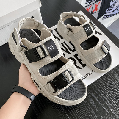 Nyári szandál Férfi vastag talp csúszásmentes kültéri horoghurok papucs puha talp strand alkalmi cipő beltéri, tartós nyitott orr