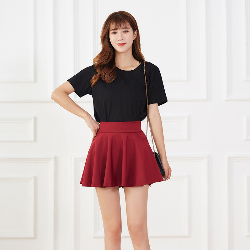 Női táncos biztonsági nadrágok szoknyák funkcionális zseb rövidnadrágok szoknya divat sokoldalú iskolai kiszélesedő szoknyák mini korcsolya nagy méretű 4XL