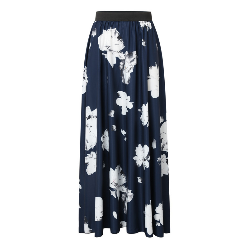 Ljetna maksi suknja s cvjetnim printom Haljina s velikim porubom za brisanje poda Ležerna široka suknja visokog struka za žene Elegantna ulična odjeća za zabave 스커트