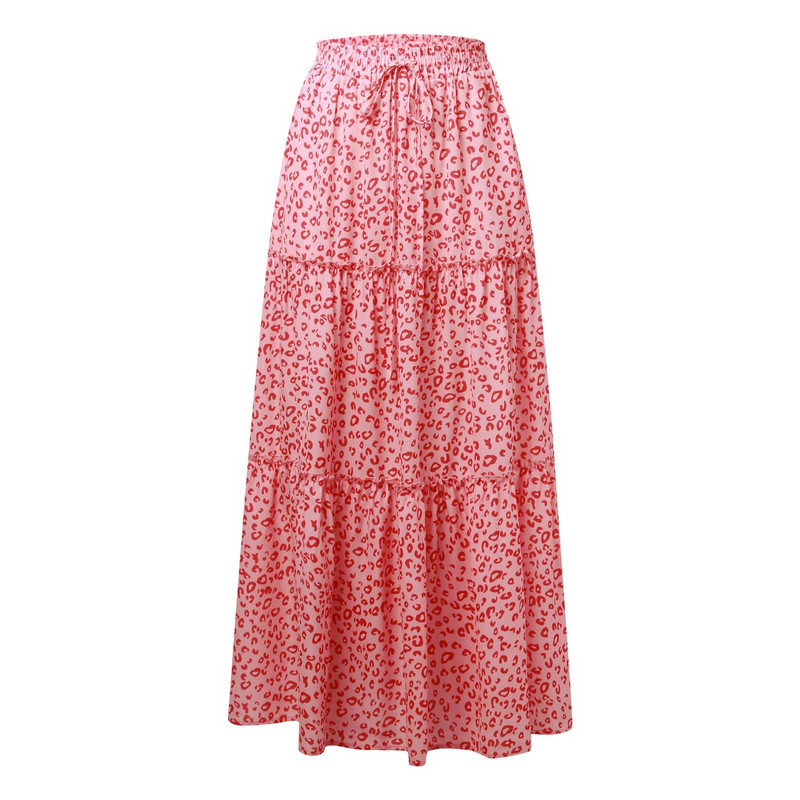 Korejske recenzije Odjeća Ženska ležerna duga dugačka suknja s džepovima s visokim strukom s printom Pejslija u nizu Ženska suknja ûbka ženskaâ