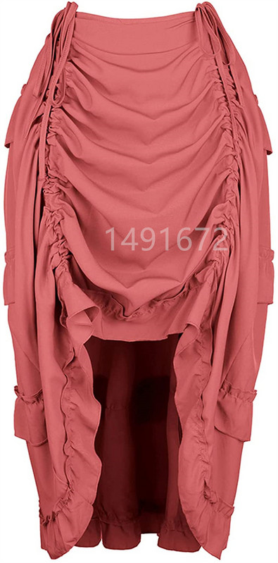 Női szoknya divat Szexi vékony, hosszú, magas, alacsony ráncozású, redőzött fűző melltartó szoknyákkal Steampunk gótikus punk vintage nagy méretű