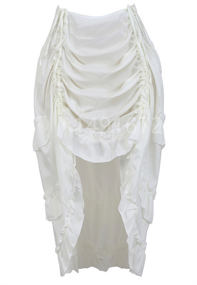 Női szoknya divat Szexi vékony, hosszú, magas, alacsony ráncozású, redőzött fűző melltartó szoknyákkal Steampunk gótikus punk vintage nagy méretű