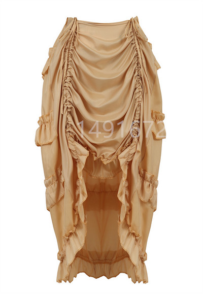 Női szoknya divat Szexi vékony, hosszú, magas, alacsony ráncozású, redőzött fűző melltartó szoknyákkal Steampunk gótikus punk vintage nagy méretű